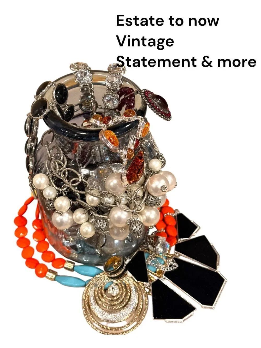 Estate to now Jewelry palooza Black Geometric, reds and pearls and more!